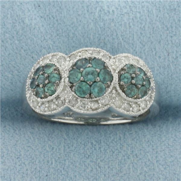 Spinel and Diamond Ring in 14k White Gold