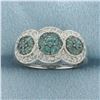 Image 1 : Spinel and Diamond Ring in 14k White Gold