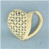 Image 1 : Diamond Cut Heart Pendant or Slide in 14k Yellow Gold