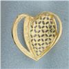 Image 2 : Diamond Cut Heart Pendant or Slide in 14k Yellow Gold