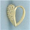 Image 3 : Diamond Cut Heart Pendant or Slide in 14k Yellow Gold
