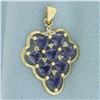 Image 1 : Tanzanite and Diamond Grape Cluster Pendant in 10k Yellow Gold