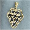 Image 2 : Tanzanite and Diamond Grape Cluster Pendant in 10k Yellow Gold