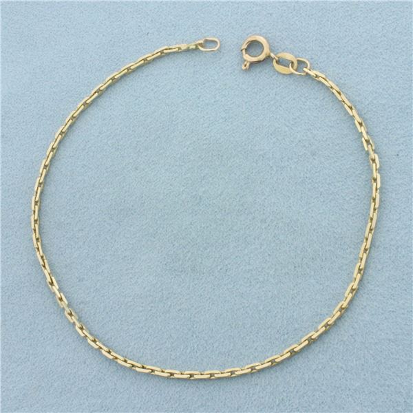 Italian Beveled Cable Link Bracelet in 14k Yellow Gold