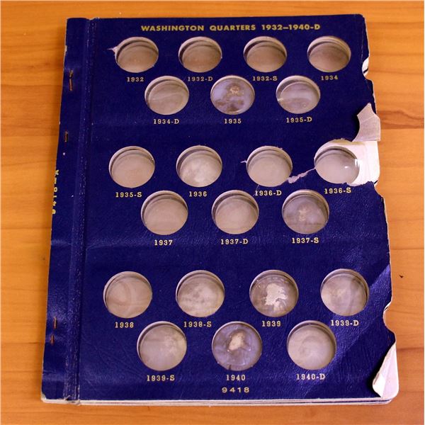1932-1940 Silver Washington Quarter Coin Collection