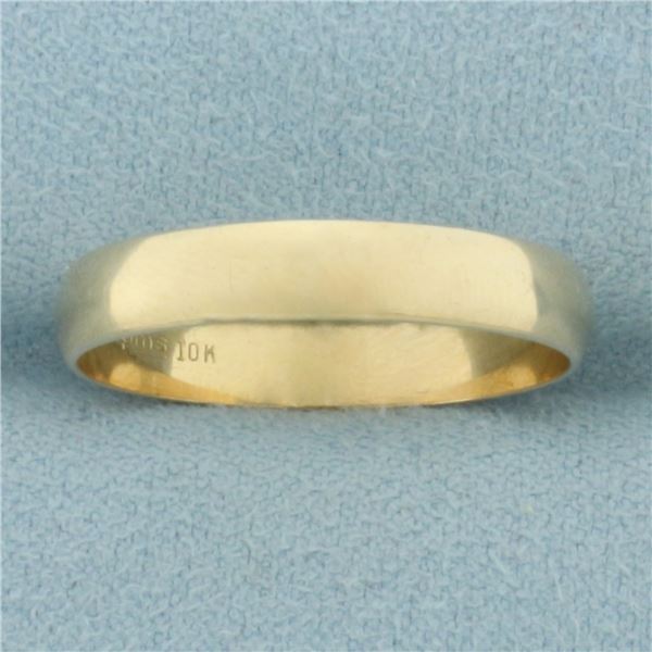 Mens High Polish Wedding Band Ring in 10k Yellow Gold