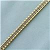 Image 2 : Champagne Diamond Tank Tread Bracelet in 10K Yellow Gold