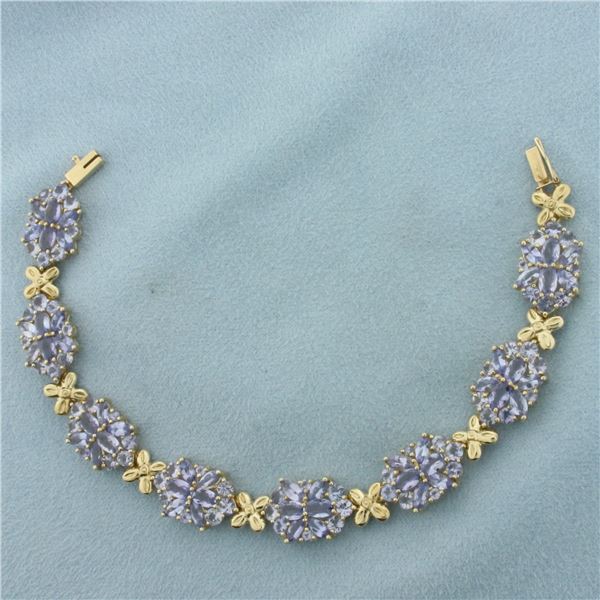 8ct Tanzanite Bracelet in 10K Yellow Gold