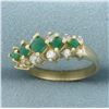 Image 2 : Emerald and Diamond Ring in 14k Yellow Gold