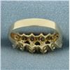 Image 4 : Emerald and Diamond Ring in 14k Yellow Gold