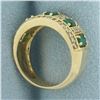 Image 3 : Emerald and Diamond Ring in 14k Yellow Gold