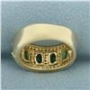 Image 4 : Emerald and Diamond Ring in 14k Yellow Gold