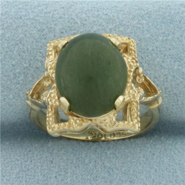 Jade Ring in 10k Yellow Gold