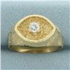Image 1 : Mens Diamond Evil Eye Ring in 14k Yellow Gold