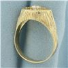 Image 3 : Mens Diamond Evil Eye Ring in 14k Yellow Gold