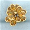 Image 1 : Citrine Flower Ring in 14k Yellow Gold