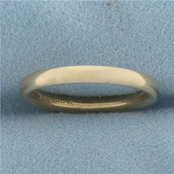 Ladies Half Dome Wedding Band Ring in 14k Yellow Gold