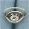 Image 4 : Vintage Filigree Diamond Ring in Platinum and 18k White Gold