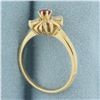 Image 3 : Ruby and Baguette Diamond Ring in 14k Yellow Gold