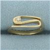 Image 1 : Modern Abstract Desing Diamond Euro Shank Ring in 14k Yellow Gold