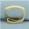 Image 4 : Modern Abstract Desing Diamond Euro Shank Ring in 14k Yellow Gold