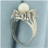 Image 3 : Vintage Cultured Akoya Pearl Ring in 14k White Gold