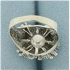 Image 4 : Vintage Cultured Akoya Pearl Ring in 14k White Gold