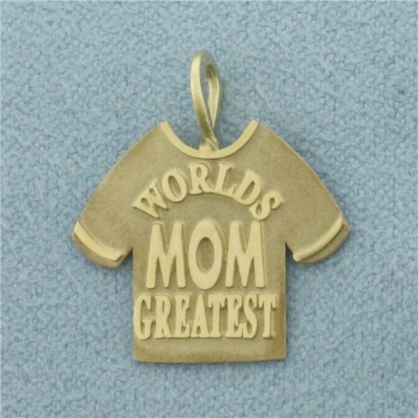 World's Greatest Mom Pendant in 14k Yellow Gold