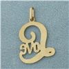 Image 2 : Love Pendant or Charm in 14k Yellow Gold