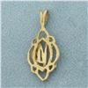 Image 2 : M Initial Pendant in 14k Yellow Gold
