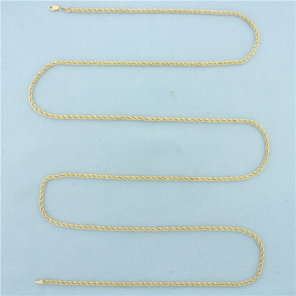 37 Inch Sparkle Twisting Rope Link Chain Necklace in 14k Yellow Gold