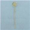 Image 1 : Antique Diamond Stick Pin in 10k Yellow Gold