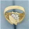 Image 4 : Mens Modern Design Diamond Ring in 14k Yellow Gold
