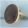Image 2 : Intaglio Cameo Aphrodite Ring in 10k Yellow Gold