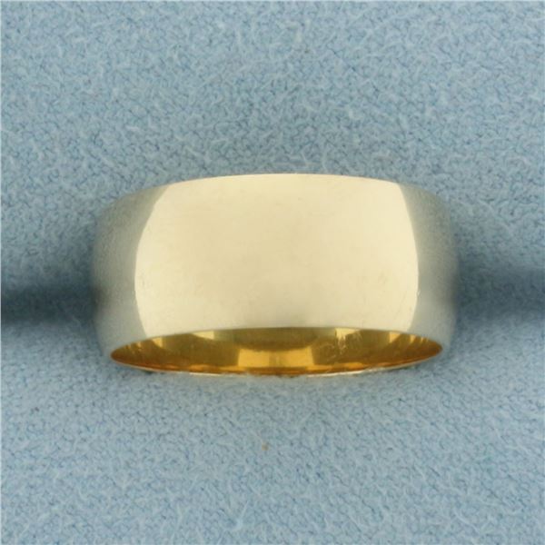 8mm Half Dome Wide Band Ring in 14k Yellow Gold