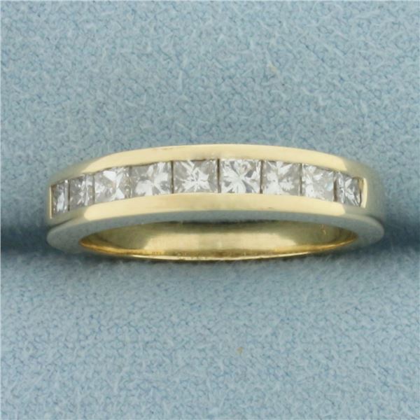 Princess Diamond Channel Set Ring in 14k Yellow Gold