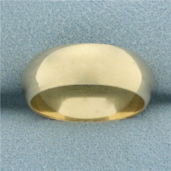 Half Dome Wedding Band Ring in 14k Yellow Gold
