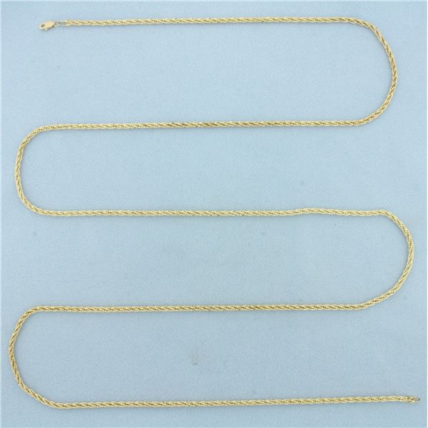 37 Inch Twisting Rope Link Chain Necklace in 14k Yellow Gold