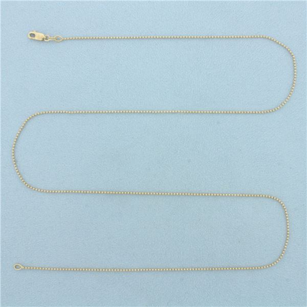 22 Inch Ball Bead Chain Necklace in 14k Yellow Gold