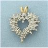 Image 1 : Diamond Heart Pendant in 10k Yellow Gold