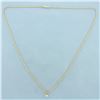 Image 2 : Diamond Solitaire Necklace in 14k Yellow Gold