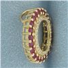Image 2 : Ruby and Diamond Circle Pendant in 14k Yellow Gold