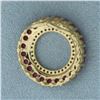 Image 3 : Ruby and Diamond Circle Pendant in 14k Yellow Gold