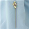 Image 1 : Ruby Stick Pin in 10k Yellow Gold