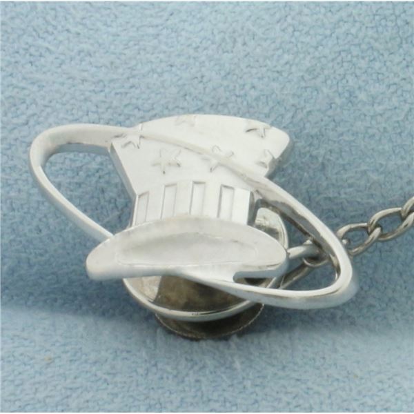 Vintage Eastern Airlines Hat  Pin in 10k White Gold