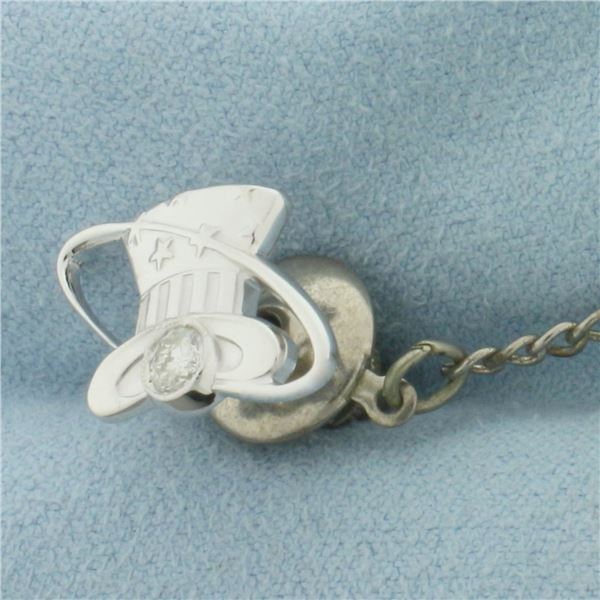 Diamond Eastern Airlines Hat Pin in 10k White Gold