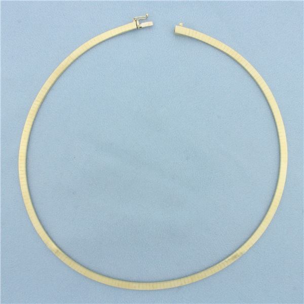 Italian 4mm Flat Omega Necklace in 14k Yellow Gold
