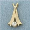 Image 1 : Diamond Pendant in 14k Yellow Gold