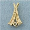 Image 2 : Diamond Pendant in 14k Yellow Gold