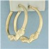 Image 2 : Rams Head Hoop Earrings in 10k Yellow Gold